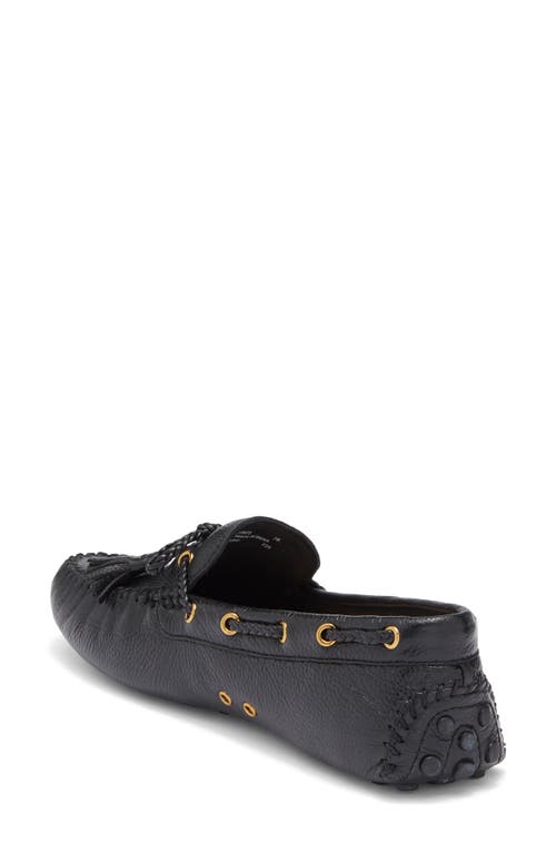 Cole Haan Gissella Croc Embossed Driving Loafer In Black