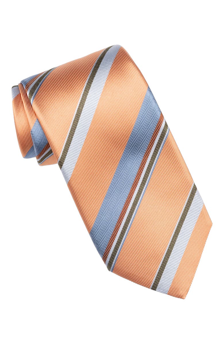 Elizabetta Taormina - Extra Long Silk Jacquard Tie for Men, Main, color, Salmon