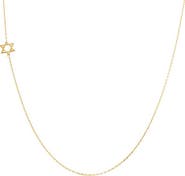 BY ADINA EDEN Solid Sideways Star of David Necklace 14K