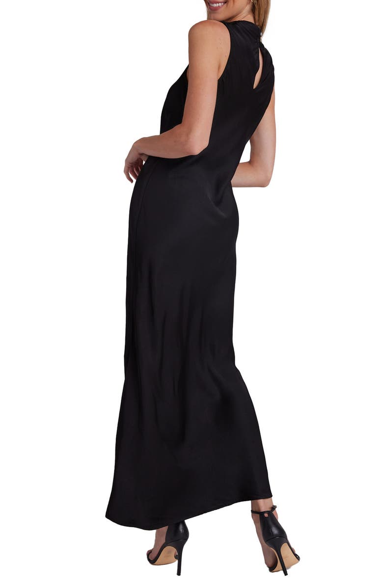 Bella Dahl Mock Neck Sleeveless Matte Satin Gown, Alternate, color, 