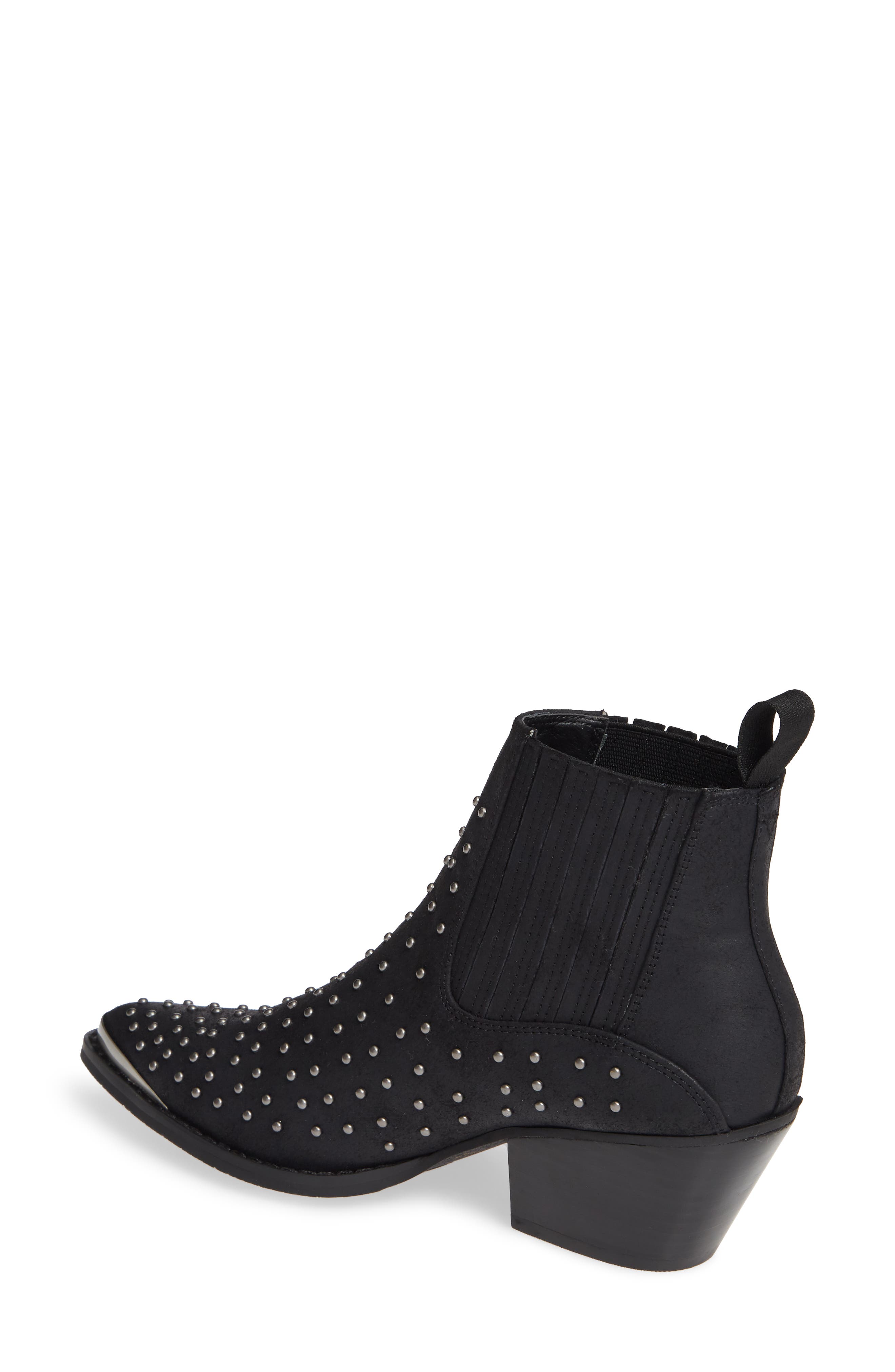 Alona Studded Bootie, Alternate, color, BLACK FAUX LEATHER