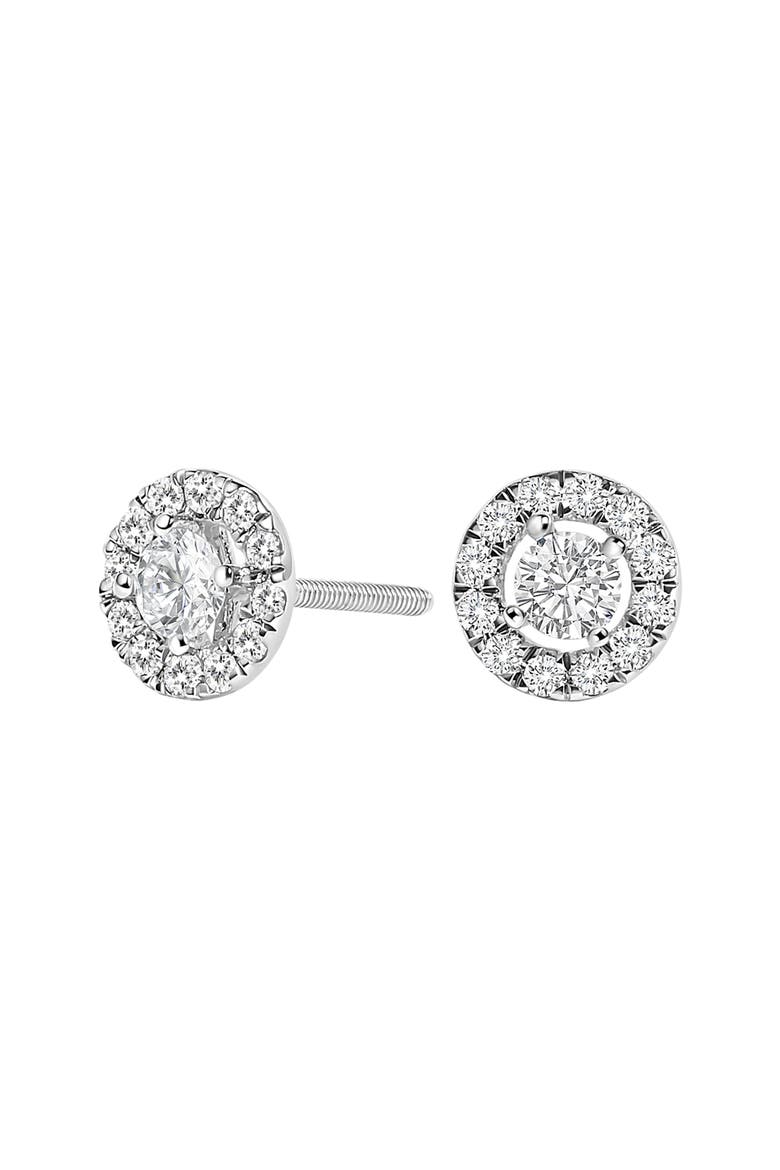 14K White Gold 3/4 Ct Lab-Grown Diamond Floating Halo Stud Earring, Main, color, White