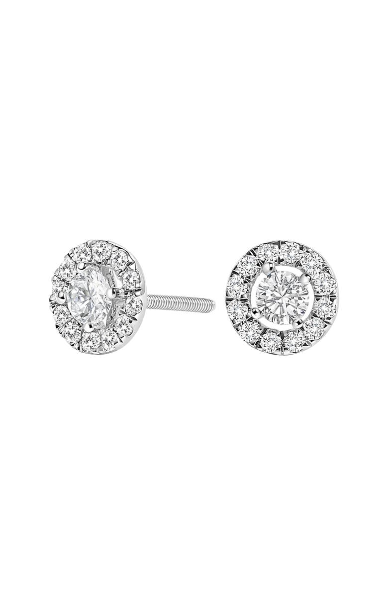 Haus of Brilliance 14K White Gold 3/4 Ct Lab-Grown Diamond Floating Halo Stud Earring, Main, color, White