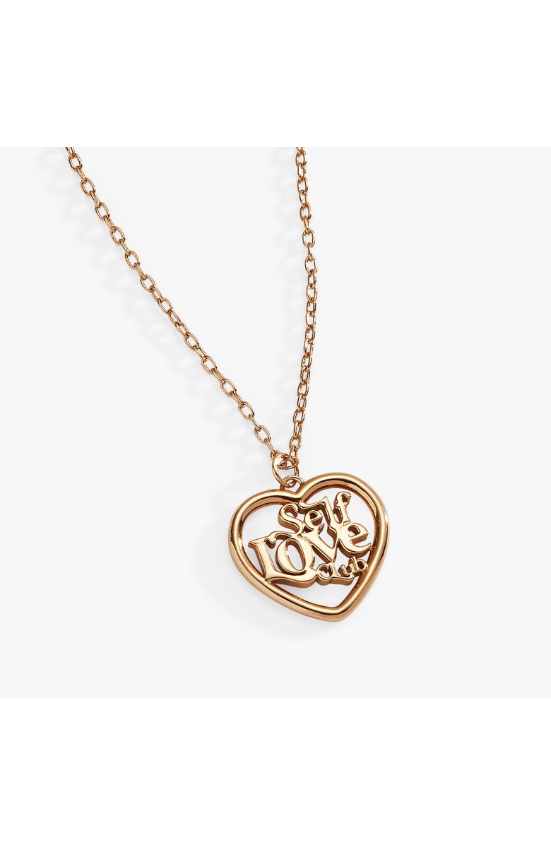 Alex and Ani Self Love Club Pendant Necklace, Alternate, color, Gold