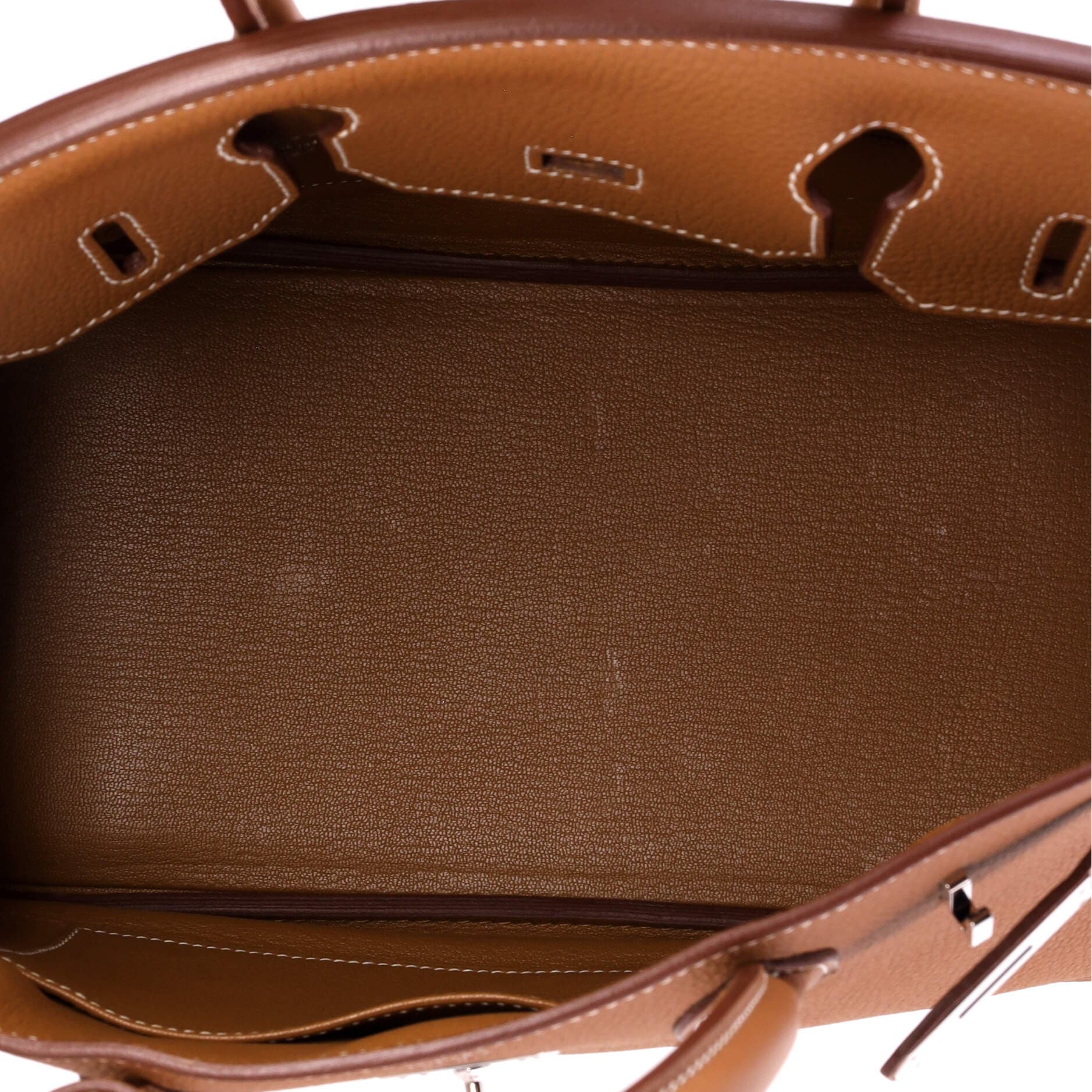 Pre-Owned Hermes Birkin Handbag Brown Togo with Palladium Hardware 30, Alternate, color, Gold