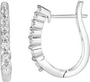 LuvMyJewelry Dewdrop Cascading Diamond Huggie Hoop Earrings in 14K Gold