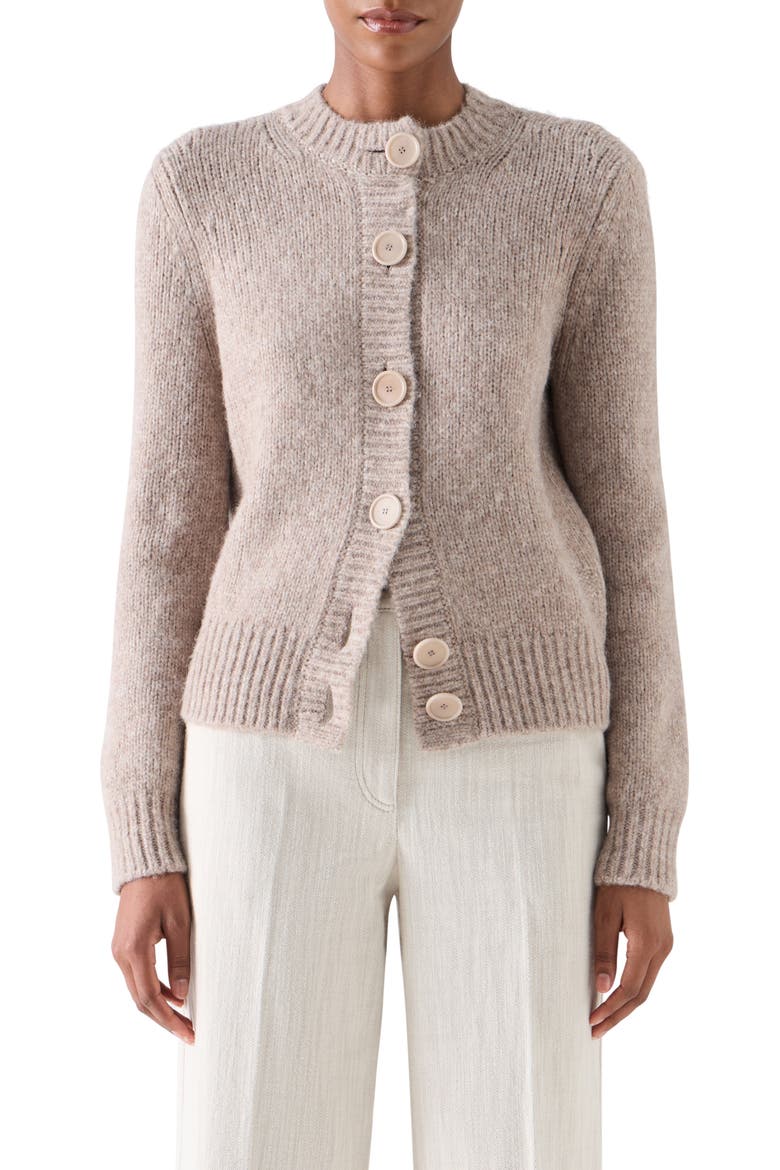 Fluffy Alpaca Blend Cardigan, Main, color, OAT
