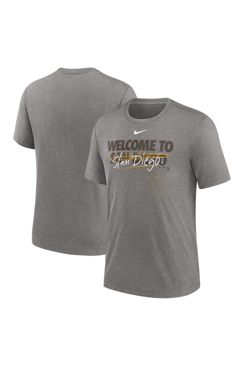 Men's Nike Heather Charcoal San Diego Padres Home Spin Tri-Blend T-Shirt, Main, color, Heather Charcoal