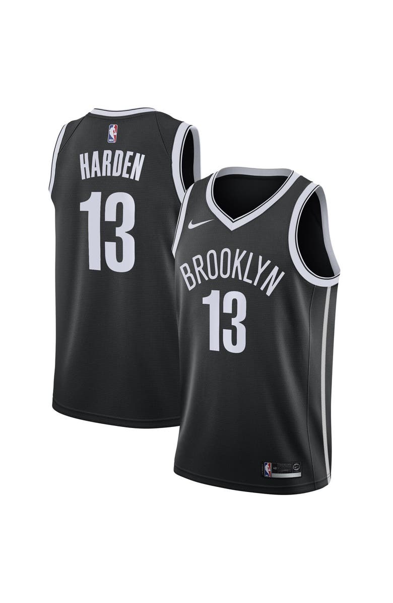 Nike Men's Nike James Harden Black Brooklyn Nets 2020/21 Swingman Jersey - Icon Edition, Main, color,