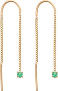 Eloise Jewelry Connection Chain Threader Earrings Emerald