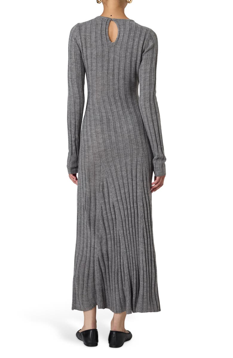 French Connection Long Sleeve Rib Maxi Sweater Dress, Alternate, color, Mid Grey Melange