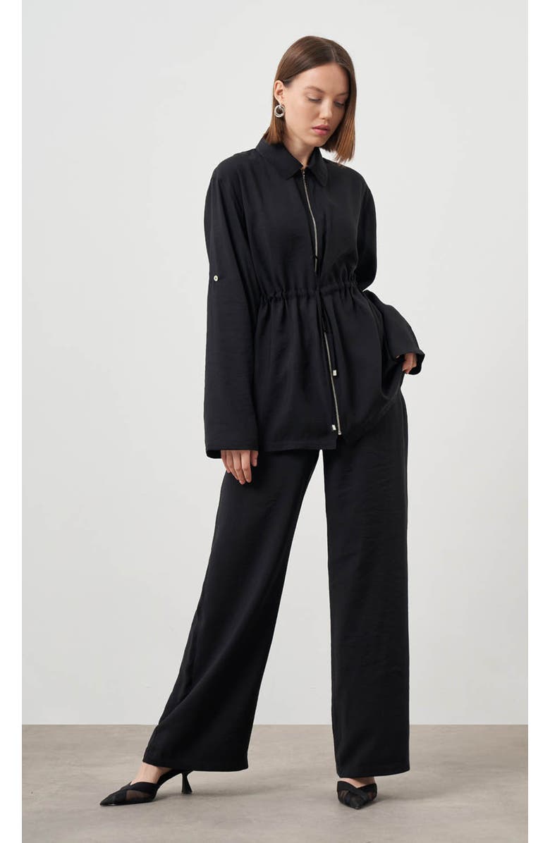 Mizalle Cinched Waist Shirt Jacket, Main, color, 