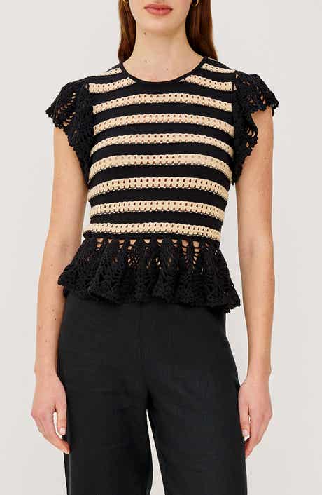 Coen Ruffle Sleeve Peplum Sweater