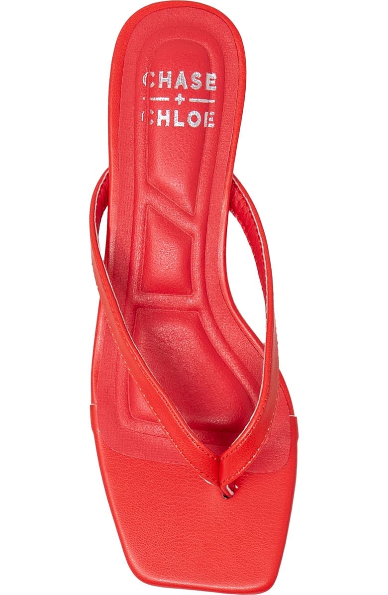 CHASE AND CHLOE Raya Kitten Heel Sandal, Alternate, color, Red Pu