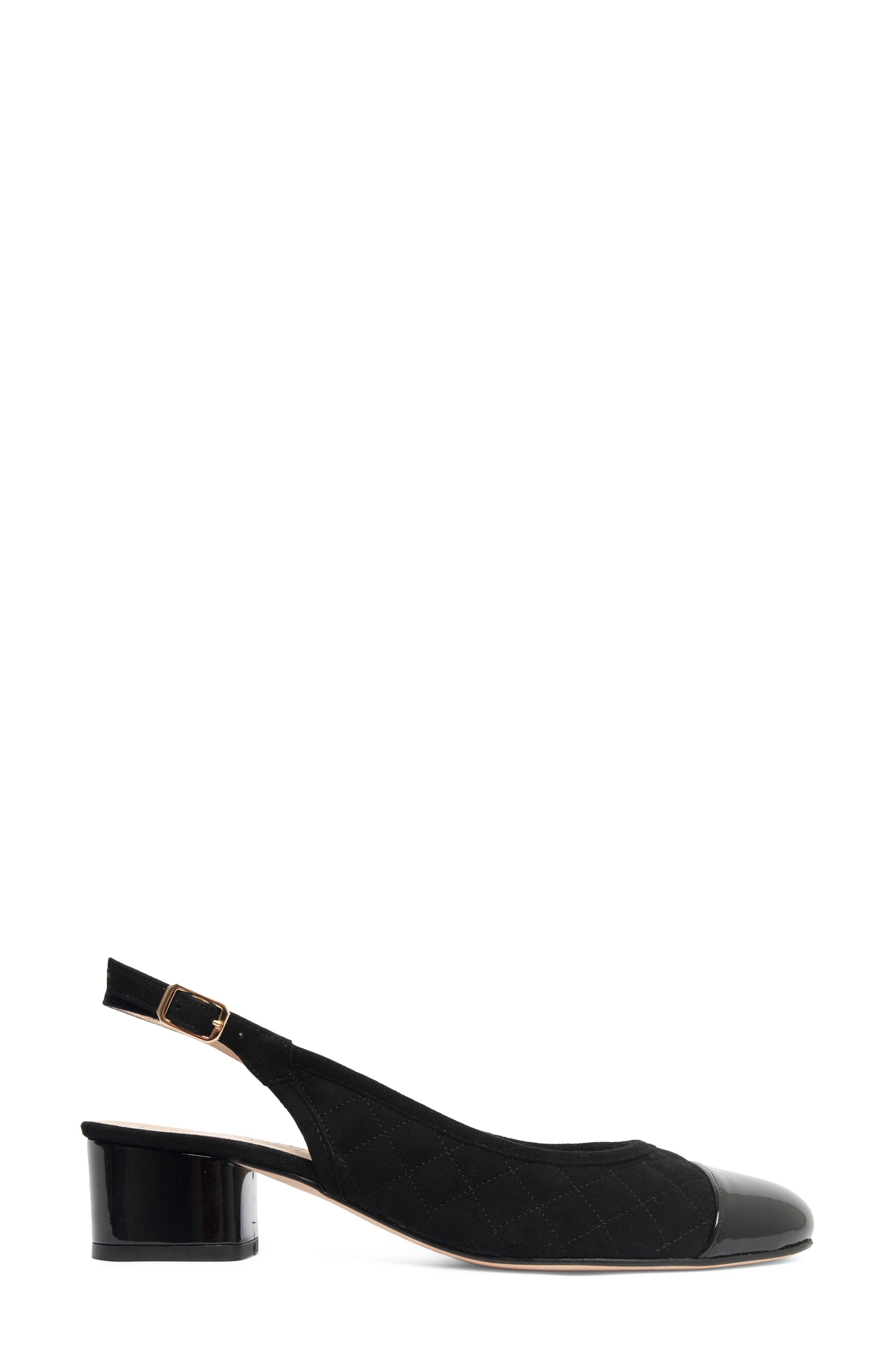 Titou Slingback Block Heel Pump, Alternate, color, BLACK PATENT/ BLACK SUEDE