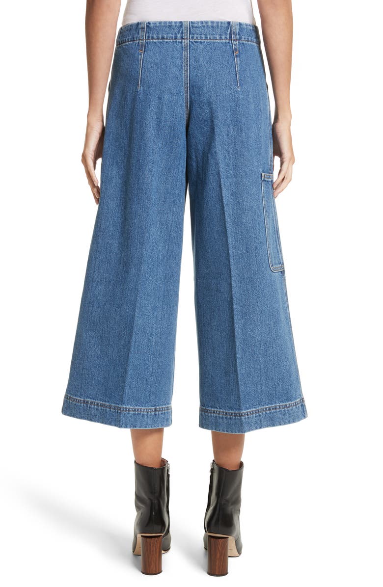 Acne Studios Texa Wide Leg Crop Jeans, Alternate, color, 