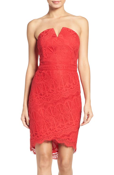 Strapless Lace Dress
