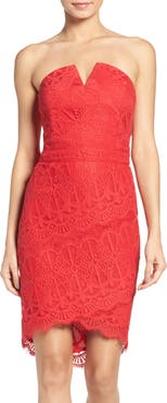 Adelyn Rae Strapless Lace Dress