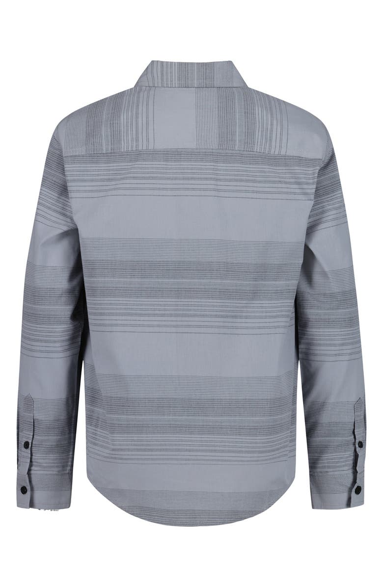 Calvin Klein Kids' Stripe Long Sleeve Button-Up Shirt, Alternate, color, Nimbus