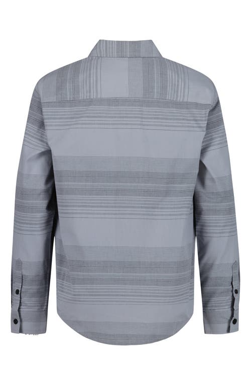 Calvin Klein Kids' Stripe Long Sleeve Button-up Shirt In Gray