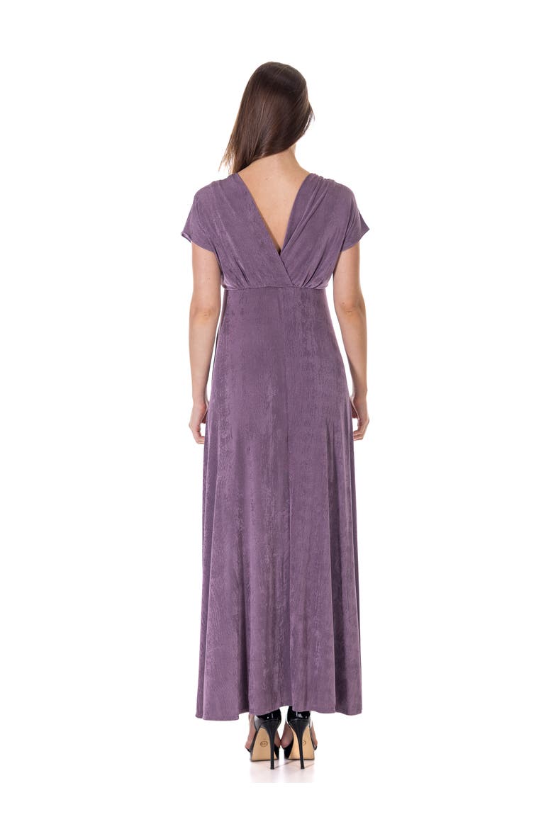 Elevate by 24seven Womens Cap Sleeve Slinky Knit Maxi Dress, Alternate, color, Mauve