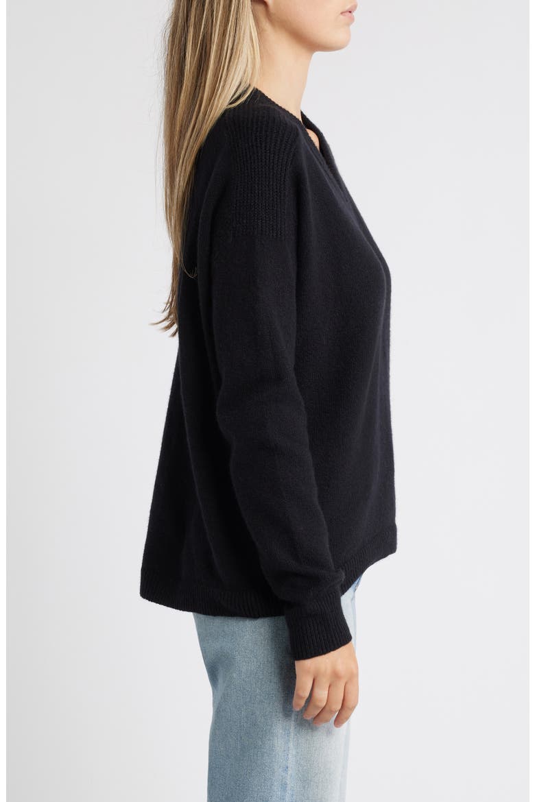 V-Neck Sweater, Alternate, color, BLACK