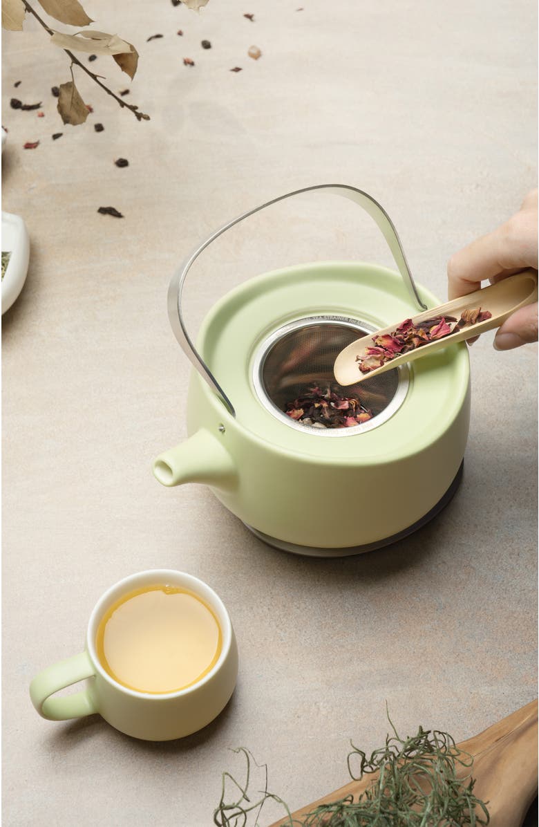 OHOM INC Leiph Self-heating Teapot Set, Alternate, color, Verde Green