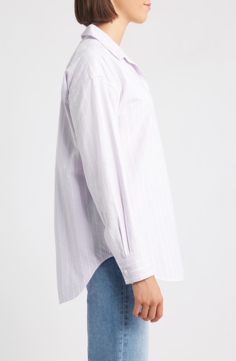 beachlunchlounge Stripe Oversize Shirt, Alternate, color, Lilac Breeze