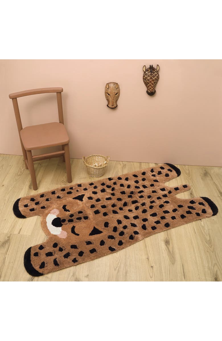 Nattiot Little Cheetah Rug, Alternate, color, Brown