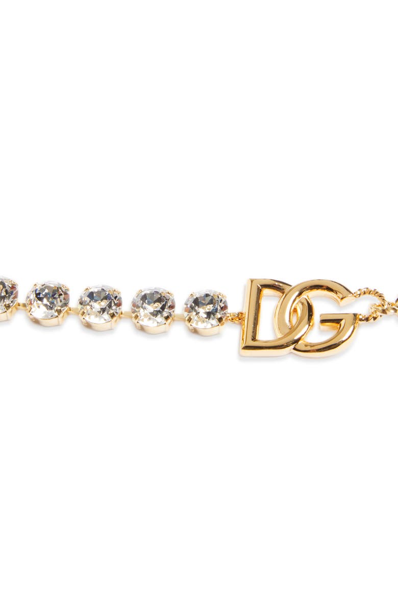 Dolce&Gabbana DG Logo Crystal Chain Belt, Alternate, color, Gold