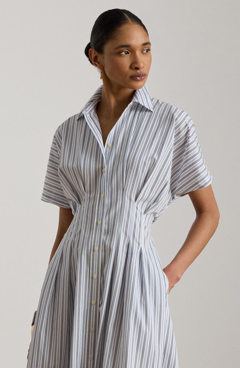 Lauren Ralph Lauren '70s Stripe Cotton Broadcloth Shirtdress, Alternate, color, Blue/ Multi
