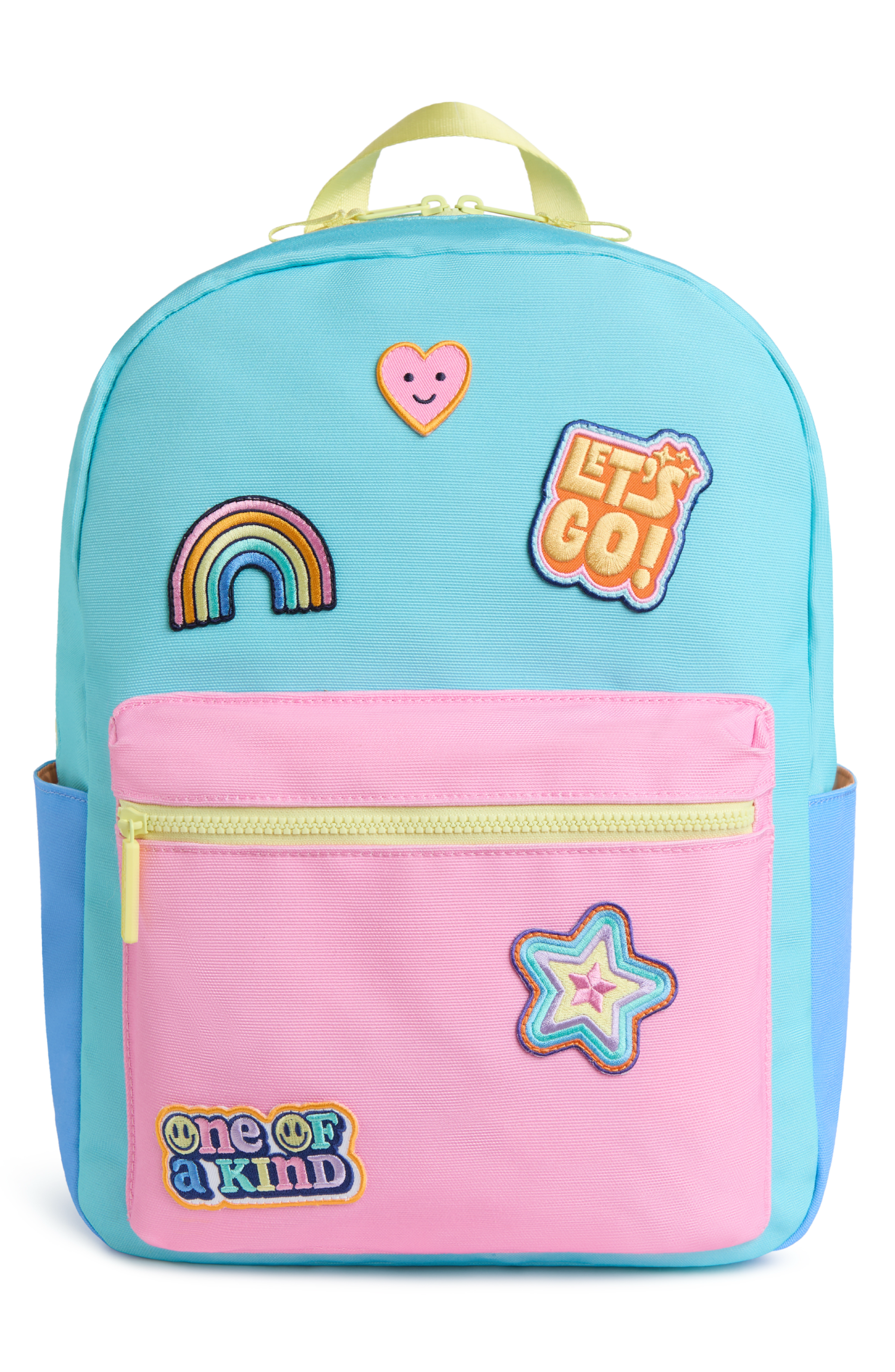 Kids' Patched Canvas Backpack, Main, color, Pastel Multi