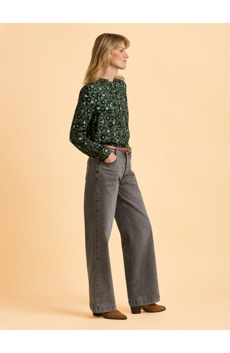 Brakeburn Mylla Long Sleeve Leopard Print Shirt, Alternate, color, Green