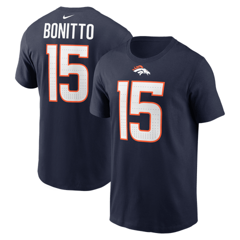 Men's Nike Nik Bonitto Navy Denver Broncos Player Name & Number T-Shirt