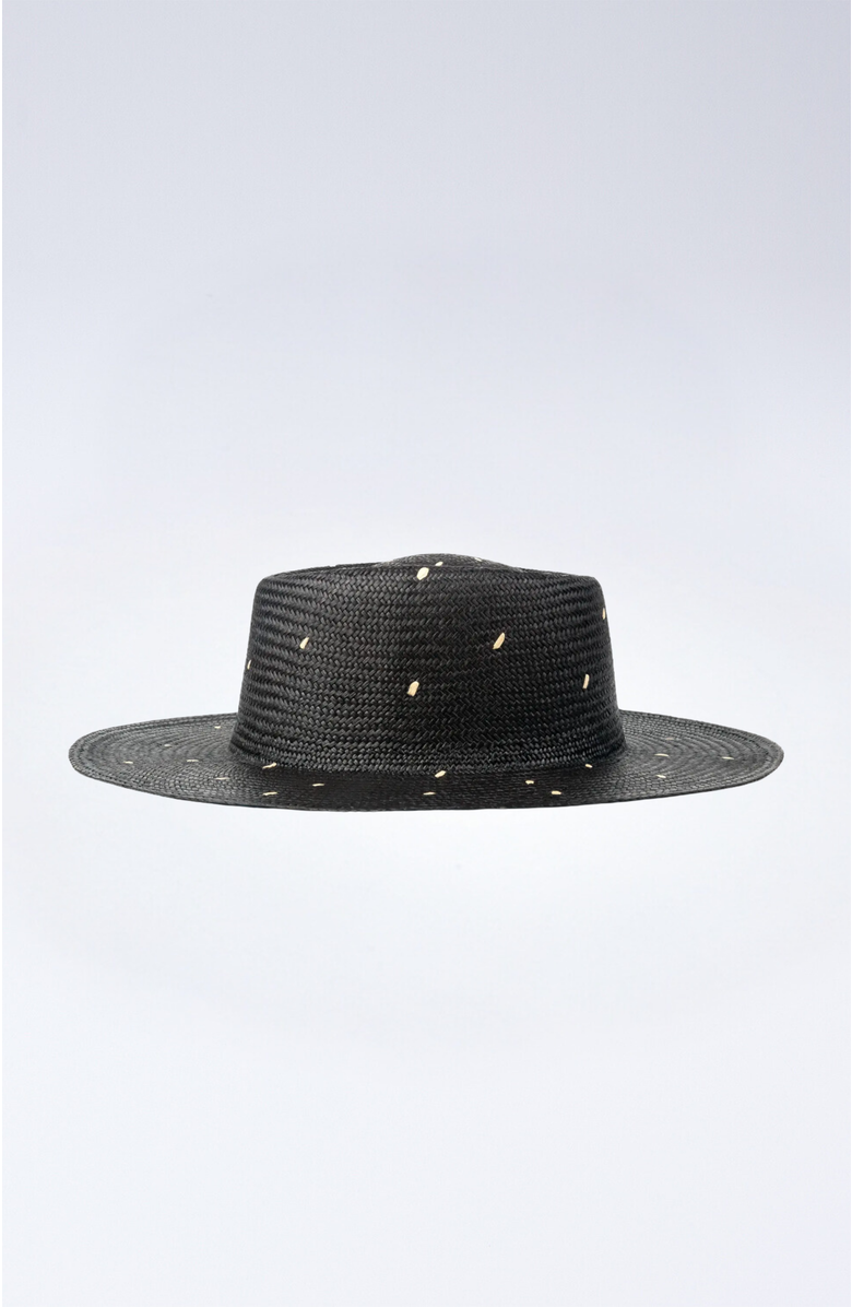 Heads Of State Hat Co. Boater Straw Hat, Alternate, color, Black