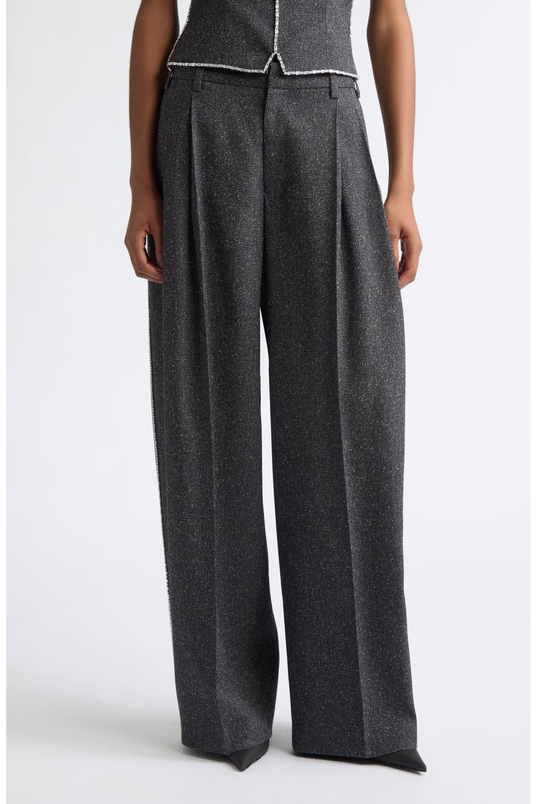 Mid Rise Tailored Wide Leg Pants, Main, color, CHARCOAL