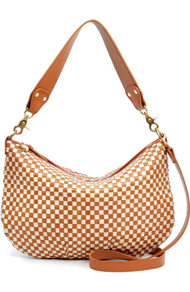 Clare V. Moyen Woven Leather Messenger Bag, Main, color,