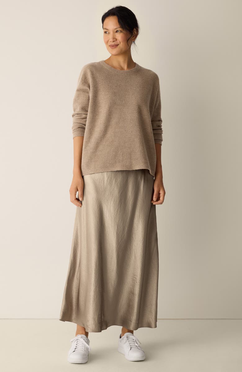 Eileen Fisher Relaxed Fit Wool Felt Sweater, Alternate, color, Biscuit