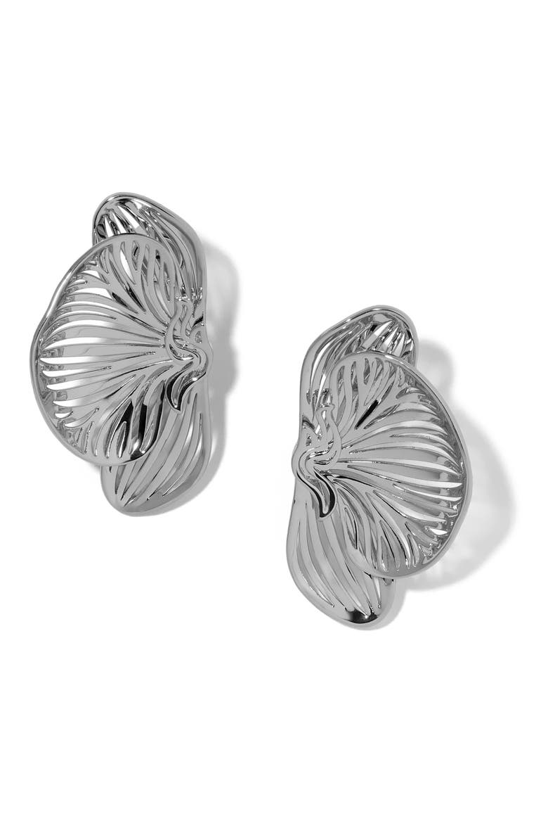 Small Orchid Stud Earring (Nordstrom Exclusive), Main, color, SILVER