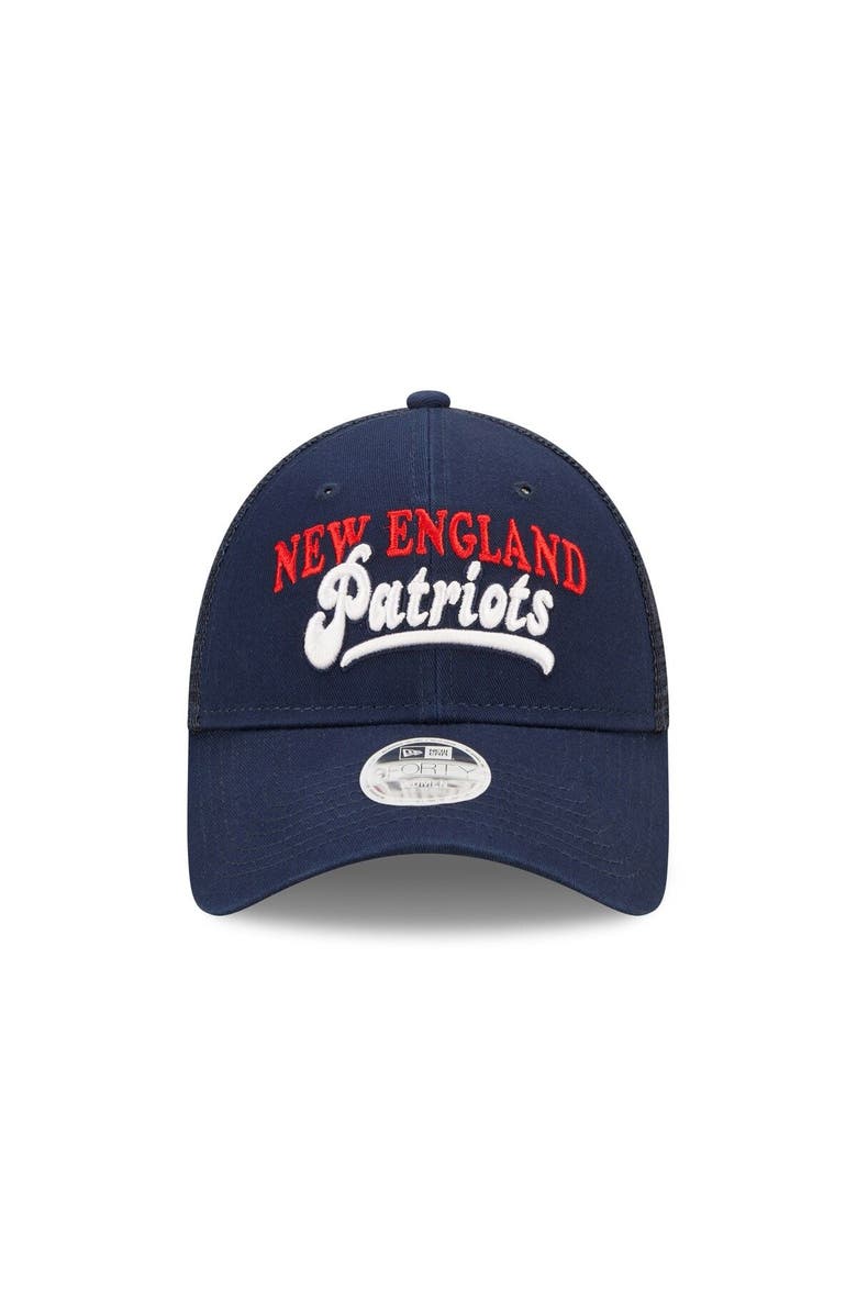 New Era Women's New Era   Navy New England Patriots Team Trucker 9FORTY Snapback Hat, Alternate, color, Navy