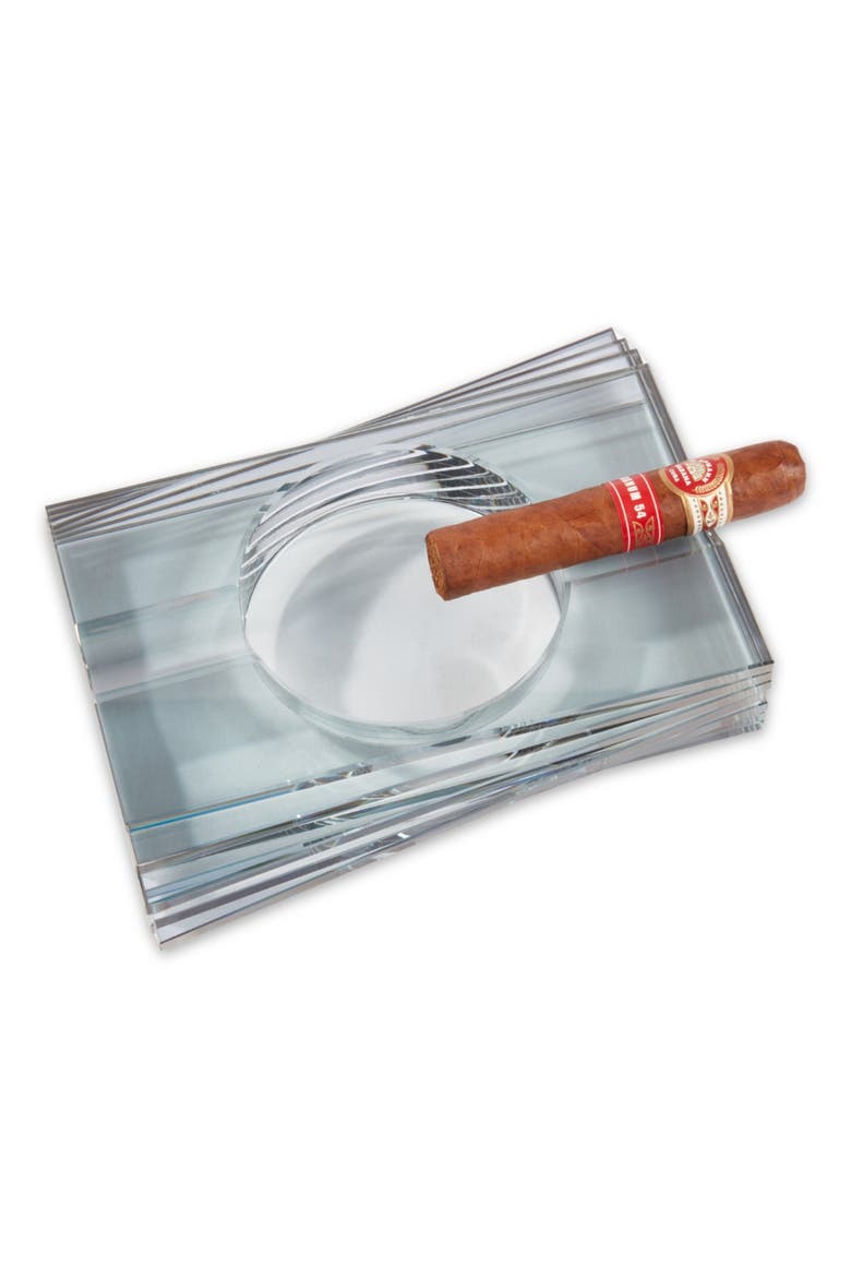 Gemini Crystal Ashtray, Alternate, color, CLEAR
