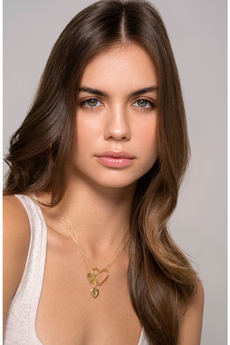 14k Gold Puffy Heart Pendant Necklace, Alternate, color, 14K YELLOW GOLD