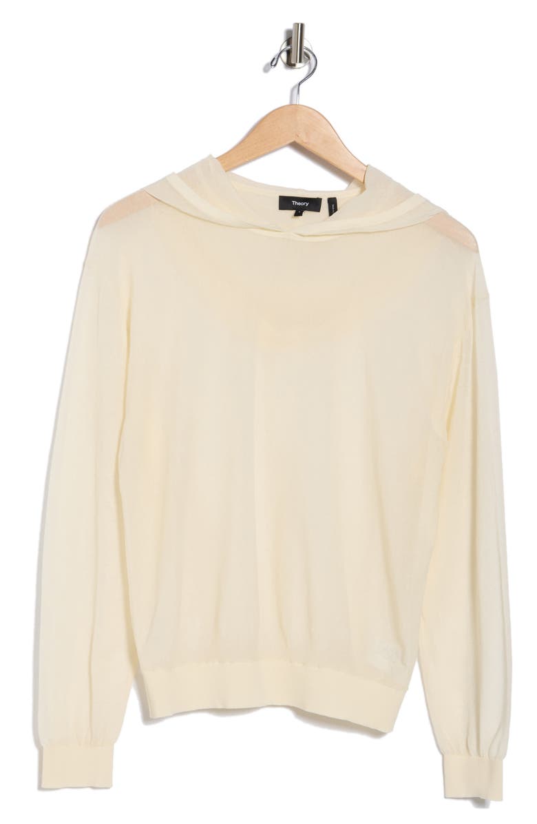 Theory Blouson Hooded Sweater, Alternate, color, Cream