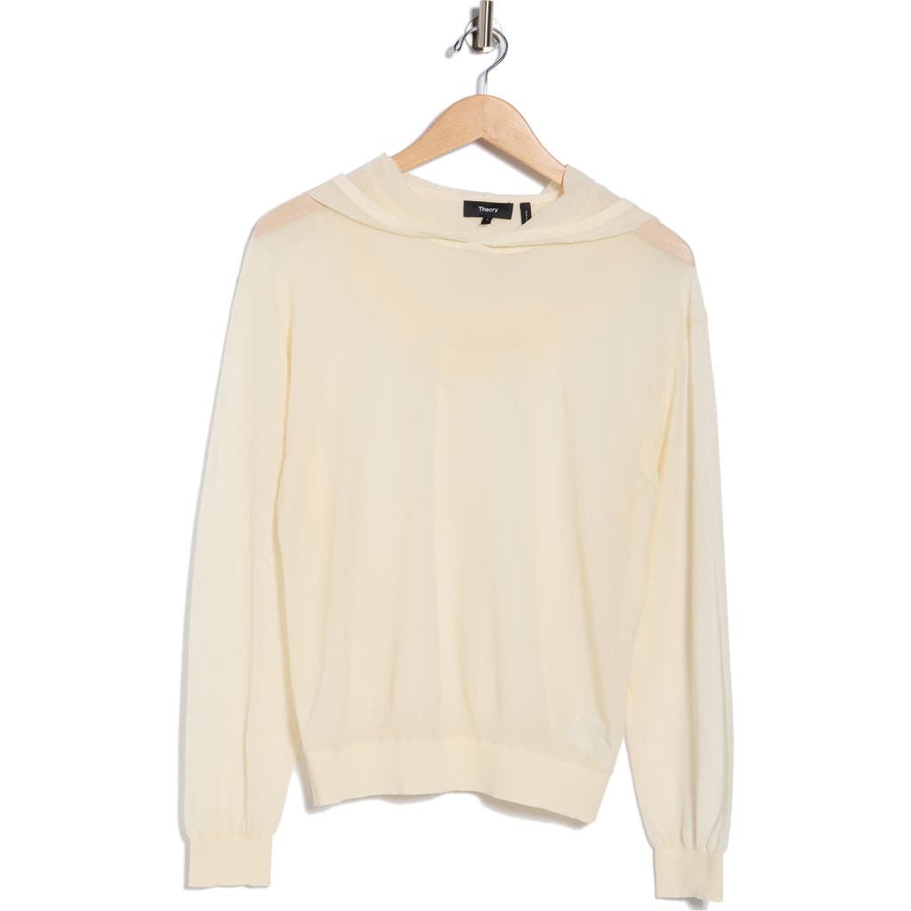 Theory Blouson Hooded Sweater In Neutral