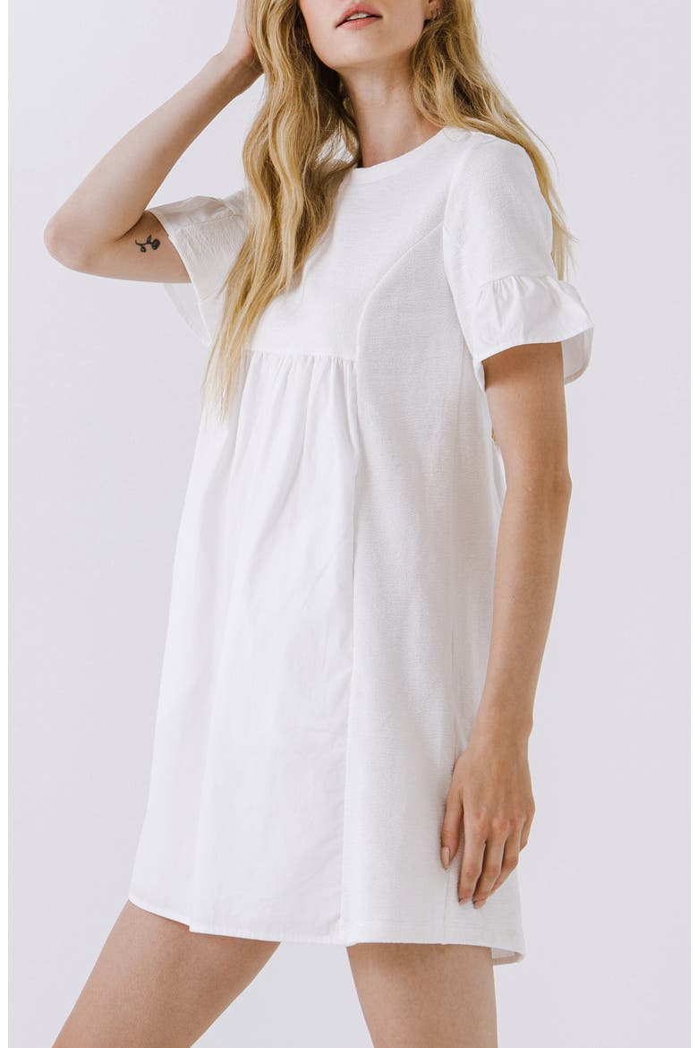 Solid Minidress, Alternate, color, WHITE
