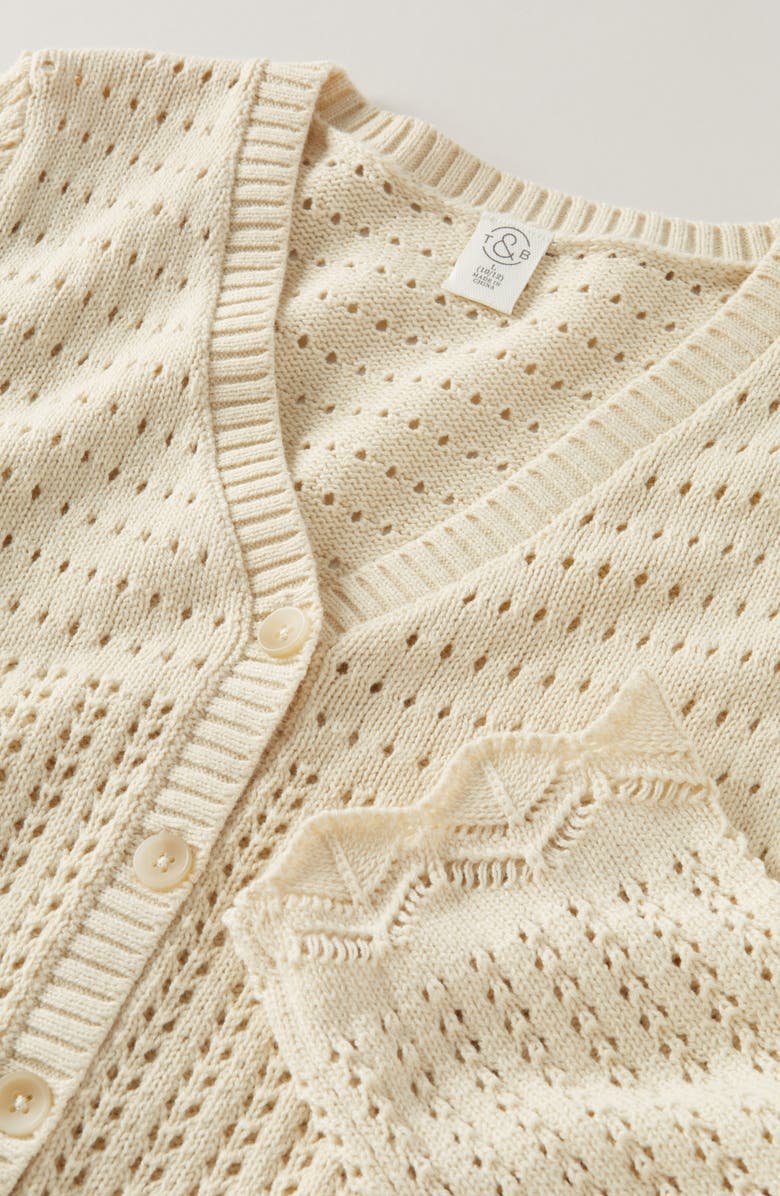 Treasure & Bond Kids' Mixed Stitch Cardigan, Alternate, color, Beige Angora