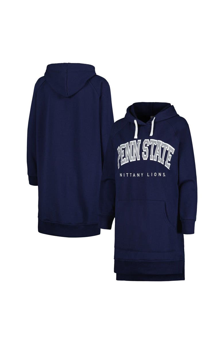 GAMEDAY COUTURE Women's Gameday Couture Navy Penn State Nittany Lions Take a Knee Raglan Hooded Sweatshirt Dress, Main, color, Navy