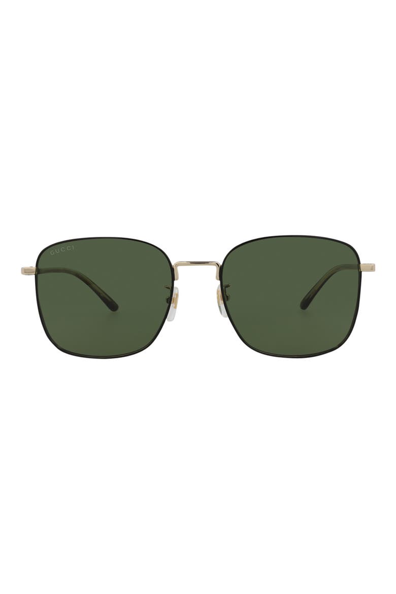 Novelty 58mm Rectangular Sunglasses, Main, color, GOLD HAVANA GREEN