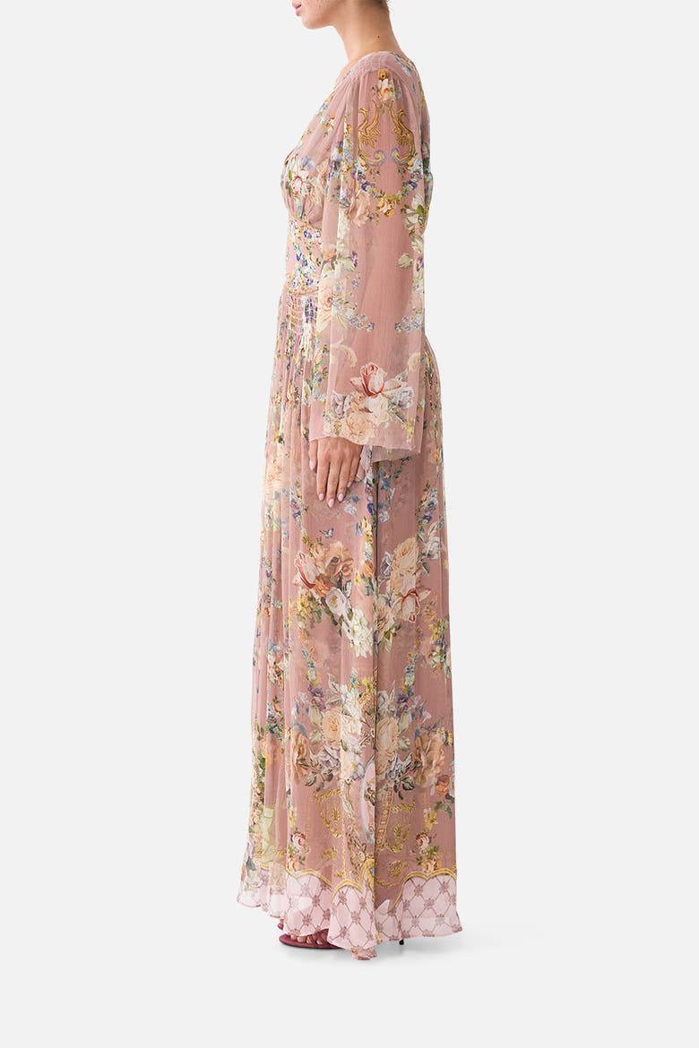 Flared Sleeve Dress, Alternate, color, Chamber Of Blooms