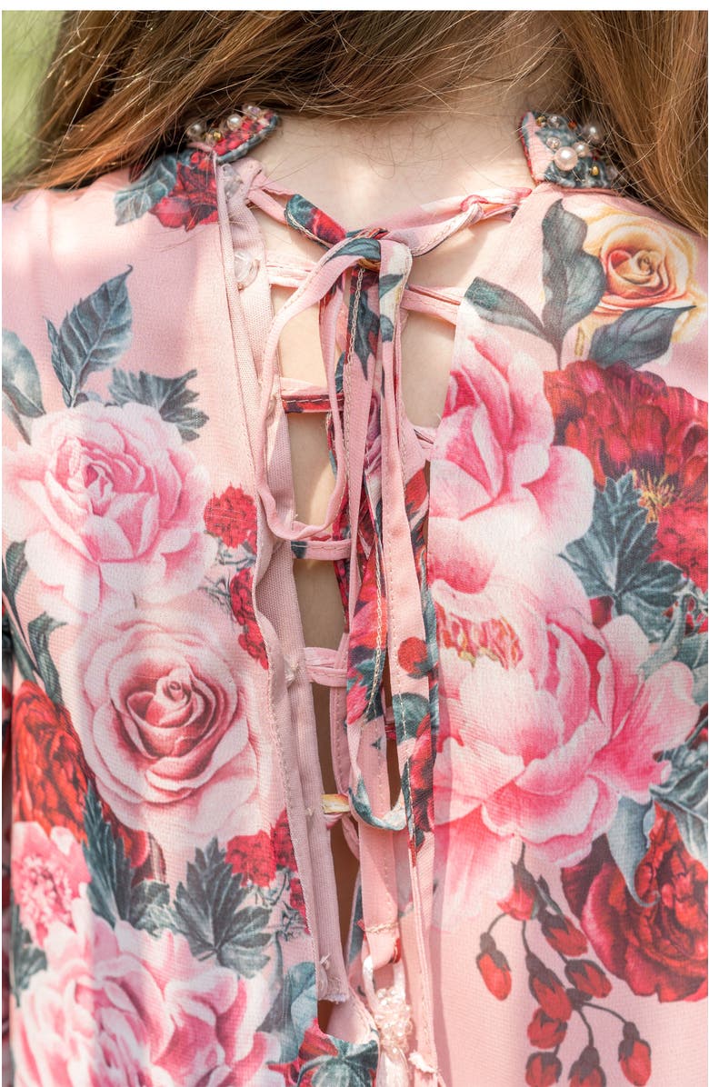 Petite Maison Kids Flora Flower Print Jumpsuit, Alternate, color, Pink Floral